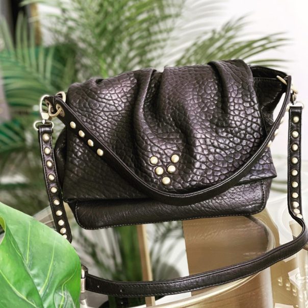 Besace Love Bubble en cuir black Virginie Darling