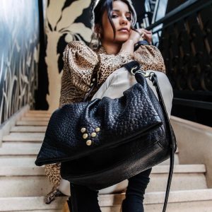 Besace Love Bubble en cuir black Virginie Darling