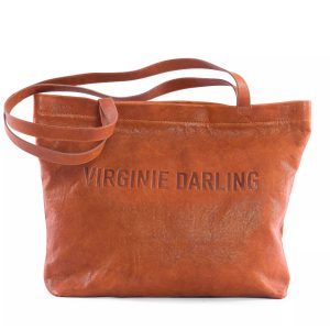 Cabas Zoé Bubble en cuir cognac vintage Virginie Darling Marrakech