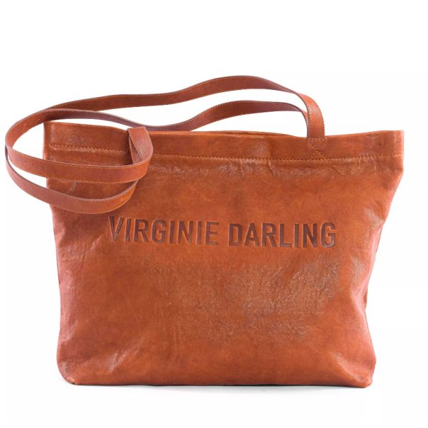Cabas Zoé Bubble en cuir cognac vintage Virginie Darling Marrakech