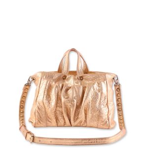 Sac en cuir or Mini Bag Regina Virginie Darling Marrakech
