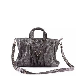 Sac en cuir argent Mini Bag Regina Virginie Darling Marrakech