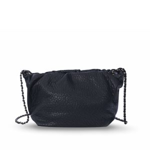 Sac en cuir noir Pouch Regina Virginie Darling Marrakech