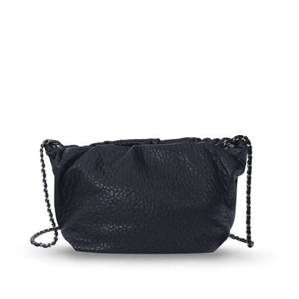 Sac en cuir noir Pouch Regina Virginie Darling Marrakech