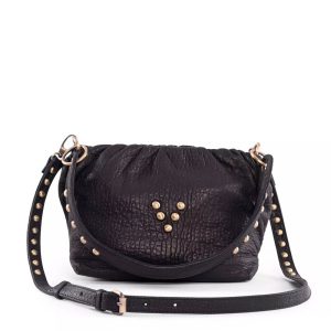 Sac en cuir noir Maxi Pouch Regina Virginie Darling Marrakech