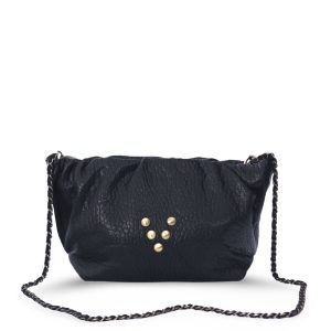 Sac en cuir noir Pouch Regina Virginie Darling Marrakech
