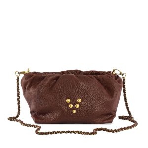 Sac en cuir chocolat Pouch Regina Virginie Darling Marrakech