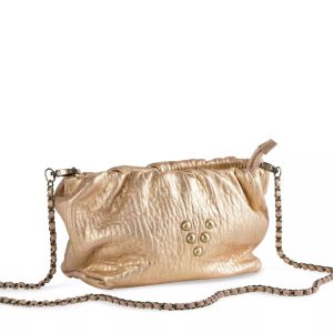 Sac en cuir natural or Pouch Regina Virginie Darling Marrakech