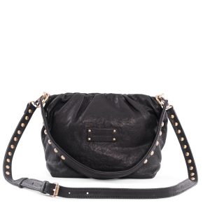 Sac en cuir vintage black Maxi Pouch Regina Virginie Darling Marrakech