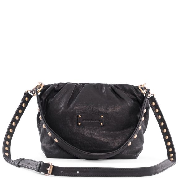 Sac en cuir vintage black Maxi Pouch Regina Virginie Darling Marrakech