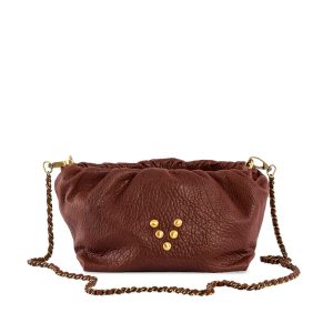 Sac en cuir chocolat Pouch Regina Virginie Darling Marrakech