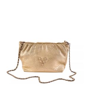 Sac en cuir lime irisé Pouch Regina Virginie Darling Marrakech
