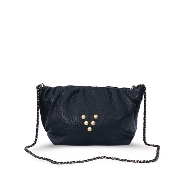 Sac en cuir noir Pouch Regina Virginie Darling Marrakech