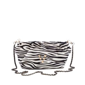 Sac en cuir zèbre Pouch Regina Virginie Darling Marrakech