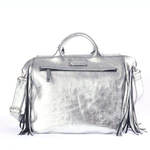Sac en cuir Maxi Darling Argent Virginie Darling