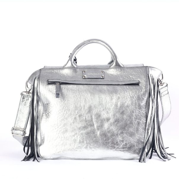 Sac en cuir Maxi Darling Argent Virginie Darling