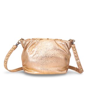 Sac en cuir or Maxi Pouch Regina Virginie Darling Marrakech