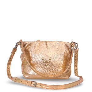 Sac en cuir or Maxi Pouch Regina Virginie Darling Marrakech