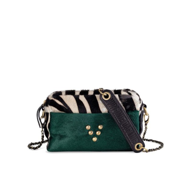 Sac Collection Make-Me Up Medium Pony deep green zebra en cuir Marrakech Virginie Darling