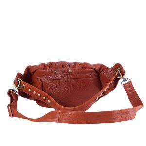 Sac en cuir Wild Belt Maxi Rock Cognac Virginie Darling