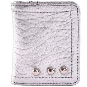 Micro Portefeuille Argent en cuir Virginie Darling