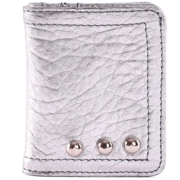 Micro Portefeuille Argent en cuir Virginie Darling