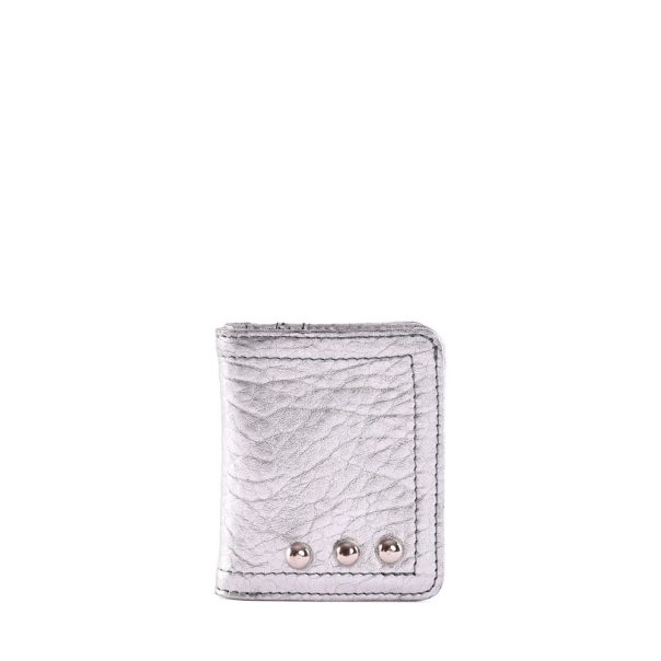 Micro Portefeuille Argent en cuir Virginie Darling