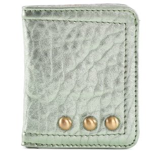 Micro Portefeuille Lichen Irisé en cuir Virginie Darling