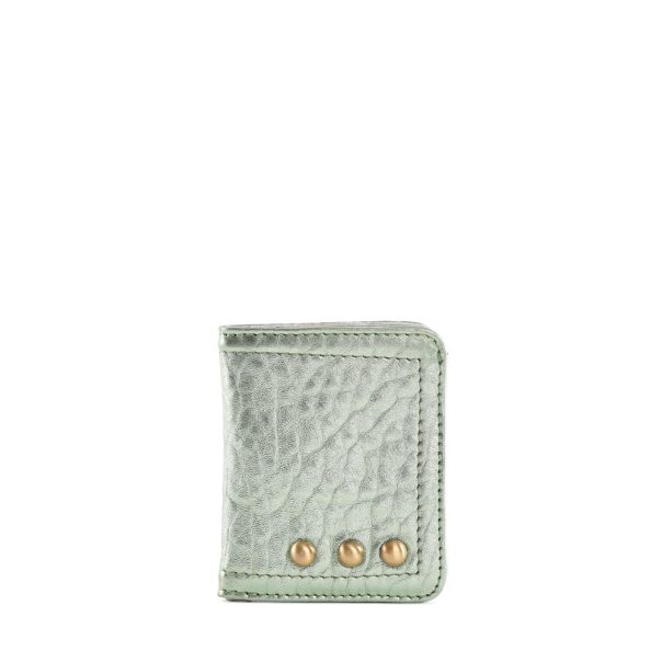 Micro Portefeuille Lichen Irisé en cuir Virginie Darling
