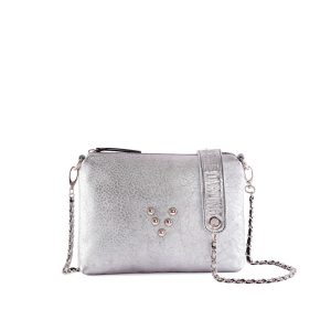 Pochette en cuir Chacha Argent Virginie Darling