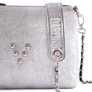 Pochette en cuir Chacha Argent Virginie Darling