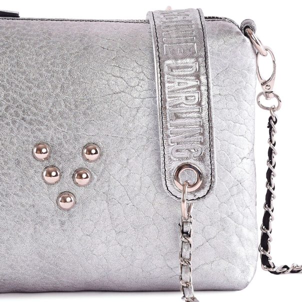 Pochette en cuir Chacha Argent Virginie Darling