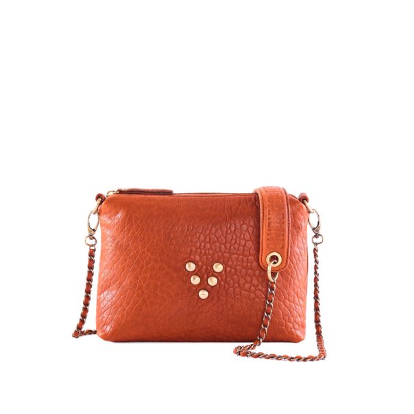 Pochette en cuir Chacha Cognac Virginie Darling