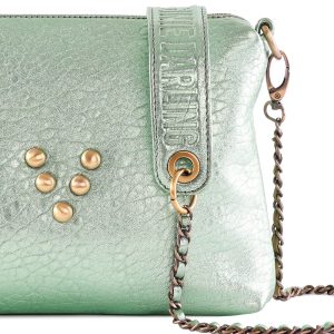 Pochette en cuir Chacha Lichen irisé Virginie Darling