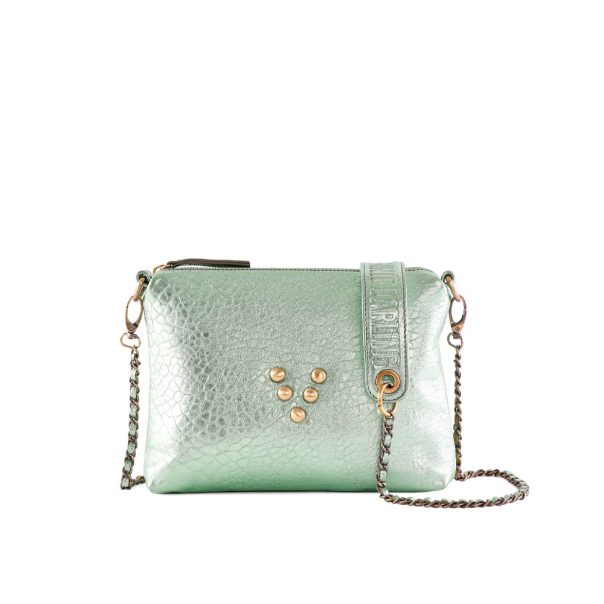 Pochette en cuir Chacha Lichen irisé Virginie Darling