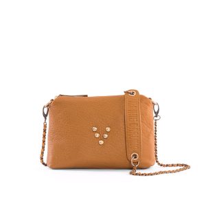Pochette en cuir Chacha Moutarde Virginie Darling