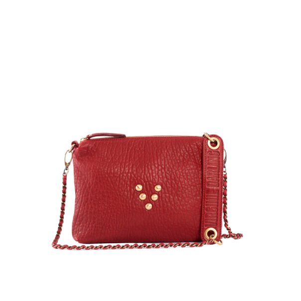 Pochette en cuir Gamme Chacha Rouge Passion Virginie Darling