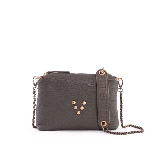 Pochette en cuir Chacha Green Shark Virginie Darling