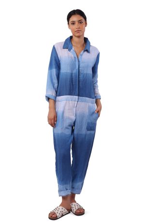 Combinaison Darling en lin bleu - Virginie Darling Marrakech