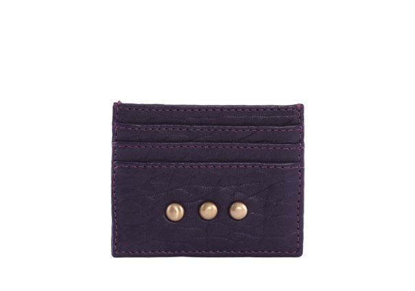 Porte carte en cuir Deep Purple Virginie Darling