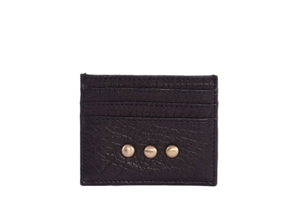 Porte carte en cuir Noir Virginie Darling