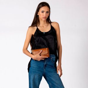 Sac Rock Purse en cuir Cognac Marrakech Virginie Darling